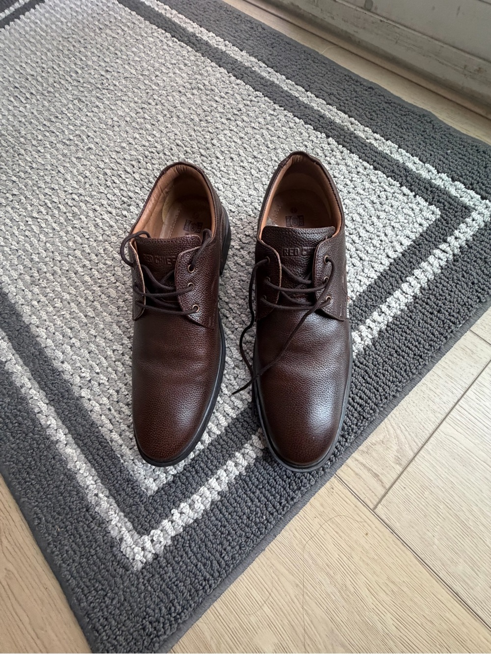 Men’s Dark Brown Pebbled Leather Derby Shoes